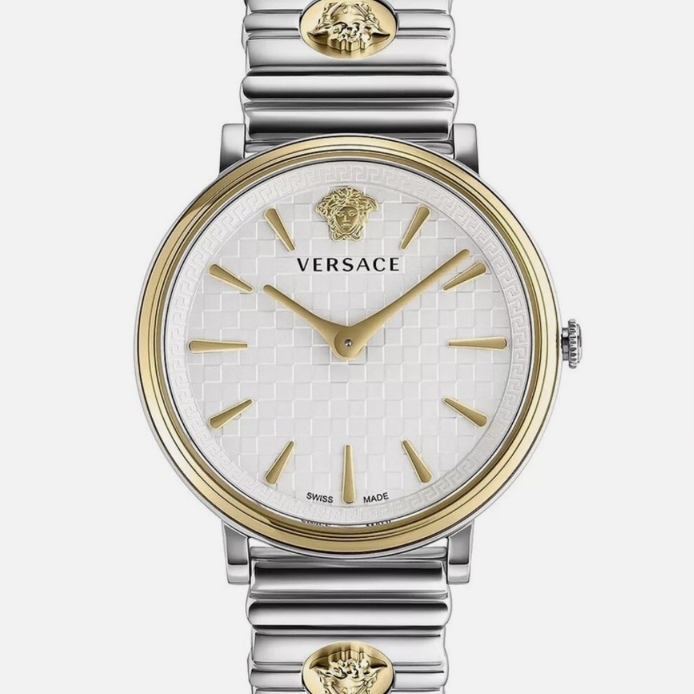 Versace V Circle Logo Bracelet Watch, 38mm